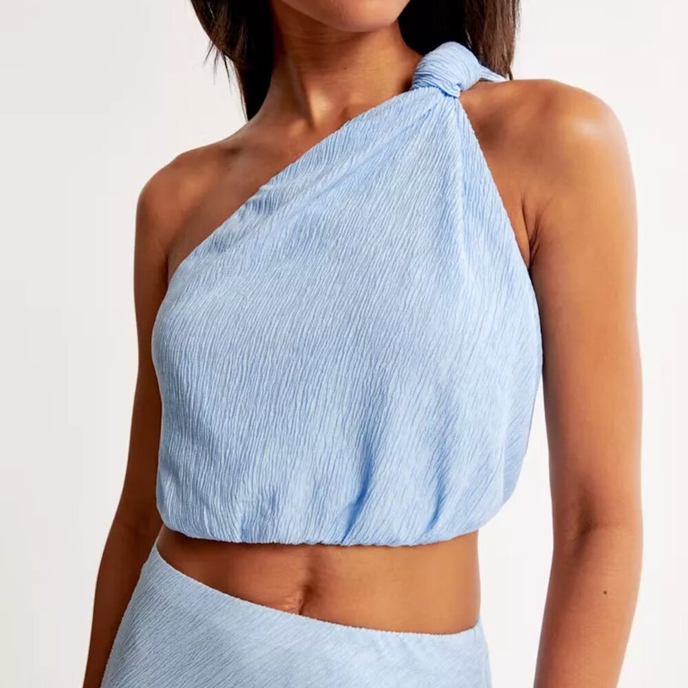 Abercrombie & Fitch Light Blue Midi Skirt Two Piece Matching Set with Top